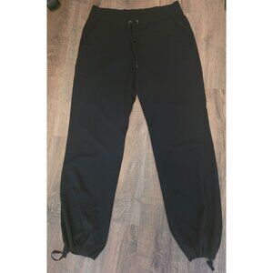 Athleta Black Cinched Ankle Pull On Performance Pants size 8 GUC